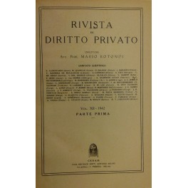 Rivista di diritto privato. Diretta da Mario Rotondi. Vol. XII …