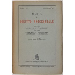 Rivista di Diritto Processuale. Annata 1951. Diretta da: Francesco Carnelutti, …