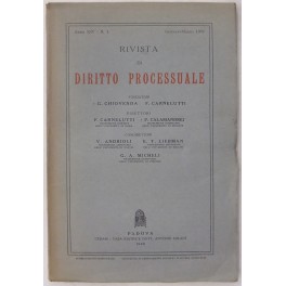 Rivista di Diritto Processuale. Annata 1959. Diretta da: Francesco Carnelutti, …