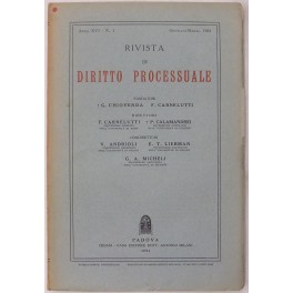 Rivista di Diritto Processuale. Annata 1961. Diretta da: Francesco Carnelutti, …