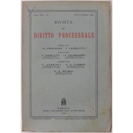 Rivista di Diritto Processuale. Annata 1964. Diretta da: Francesco Carnelutti, …