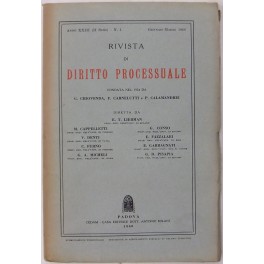 Rivista di Diritto Processuale. Annata 1968. Diretta da: Francesco Carnelutti, …