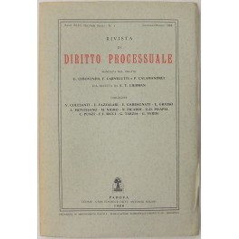 Rivista di Diritto Processuale. Annata 1988. Diretta da: Francesco Carnelutti, …