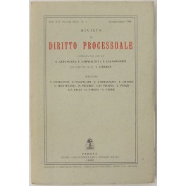 Rivista di Diritto Processuale. Annata 1990. Diretta da: Francesco Carnelutti, …