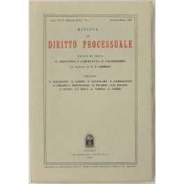 Rivista di Diritto Processuale. Annata 1992. Diretta da: Francesco Carnelutti, …