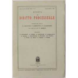 Rivista di Diritto Processuale. Annata 1994. Diretta da: Francesco Carnelutti, …