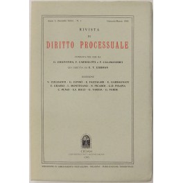 Rivista di Diritto Processuale. Annata 1995. Diretta da: Francesco Carnelutti, …