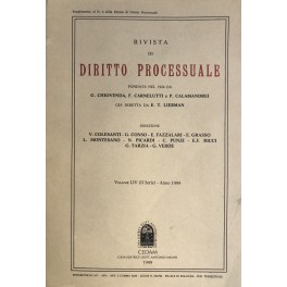 Rivista di Diritto Processuale. Annata 1999. Diretta da: Francesco Carnelutti, …
