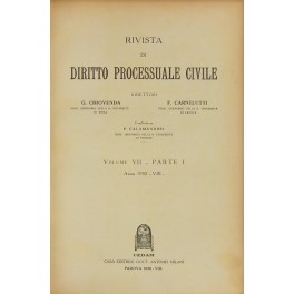 Rivista di Diritto Processuale Civile. Annata 1930. Diretta da: Francesco …