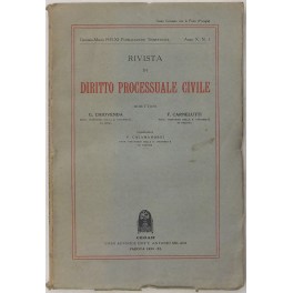 Rivista di Diritto Processuale Civile. Annata 1933. Diretta da: Francesco …