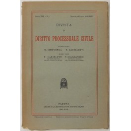 Rivista di Diritto Processuale Civile. Annata 1940. Diretta da: Francesco …