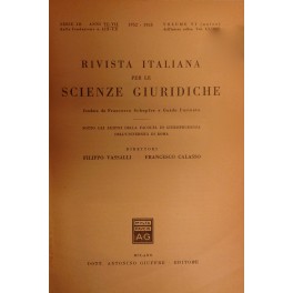 Rivista italiana per le scienze giuridiche. Vol. VI-VII della Serie …