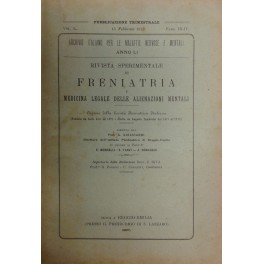 Rivista sperimentale di freniatria e di medicina legale delle alienazioni …