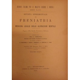 Rivista sperimentale di freniatria e di medicina legale delle alienazioni …