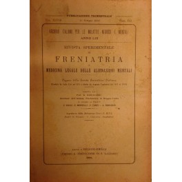 Rivista sperimentale di freniatria e di medicina legale delle alienazioni …