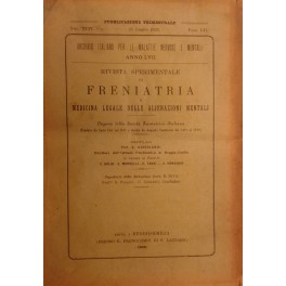 Rivista sperimentale di freniatria e di medicina legale delle alienazioni …