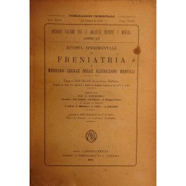 Rivista sperimentale di freniatria e di medicina legale delle alienazioni …