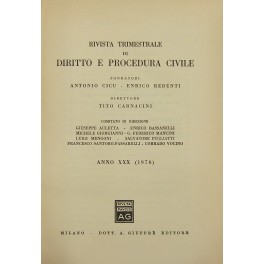 Rivista trimestrale di diritto e procedura civile. Fondata da: A. …