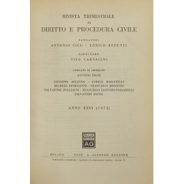 Rivista trimestrale di diritto e procedura civile. Fondata da: A. …
