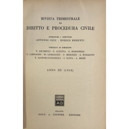 Rivista trimestrale di diritto e procedura civile. Fondata da: A. …