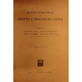 Rivista trimestrale di diritto e procedura civile. Diretta da: Antonio …