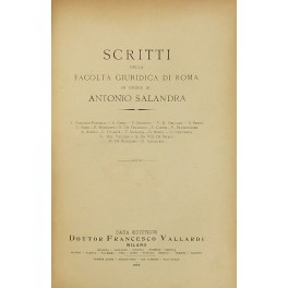Scritti della Facoltà Giuridica di Roma in onore di Antonio …