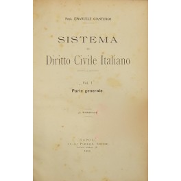 Sistema di Diritto Civile Italiano. Vol. I - Parte generale …