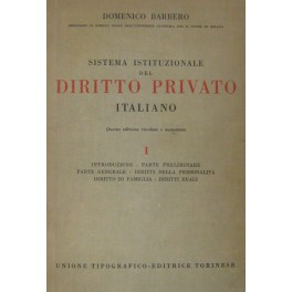 Sistema istituzionale del diritto privato italiano. Vol. I - Introduzione. …