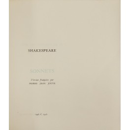 Sonnets. Version francaise de Pierre Jean Jouve