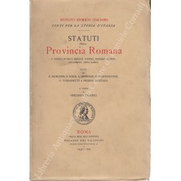 Statuti della provincia romana. S. Andrea in Selci, Subiaco, Viterbo, …
