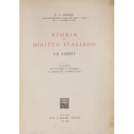 Storia del diritto italiano - Le fonti. Lezioni con appendice …