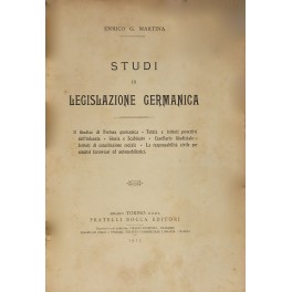 Studi di legislazione germanica Il Giudice di Pretura germanica. Tutela …