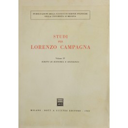 Studi per Lorenzo Campagna. Vol. IV - Scritti di economia …