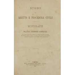 Studii di diritto e procedura civile. Monografie.