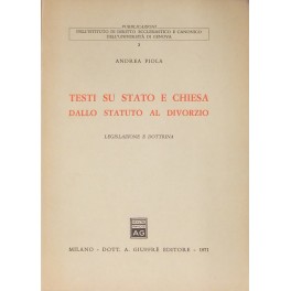 Testi su Stato e Chiesa dallo Statuto al divorzio. Legislazione …