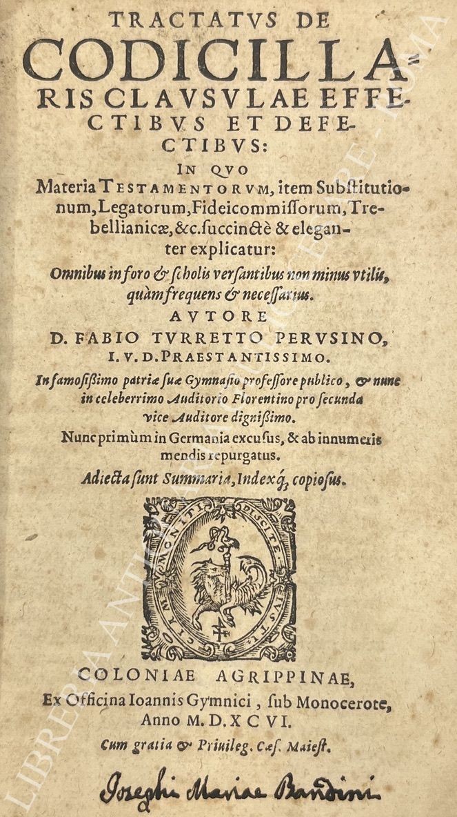 Tractatus de codicillaris clausulae effectibus et defectibus: in quo Materia …