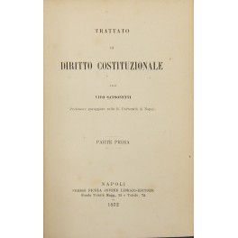 Trattato di diritto costituzionale. Parte prima (unico pubblicato)