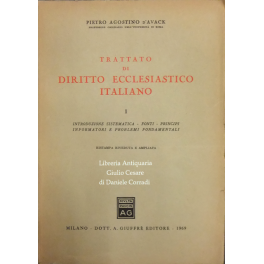 Trattato di diritto ecclesiastico italiano. Vol. I (unico pubblicato) - …