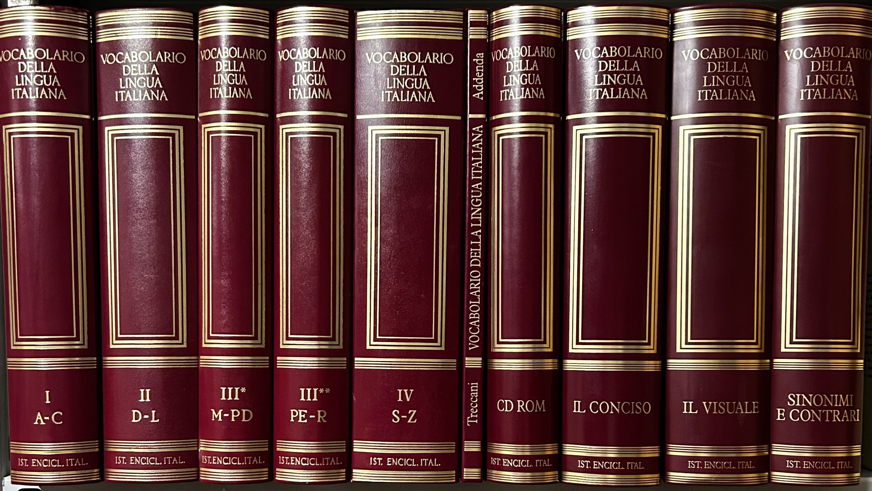 Vocabolario della lingua italiana. Vol. I; Vol. II; Vol. III,1; …