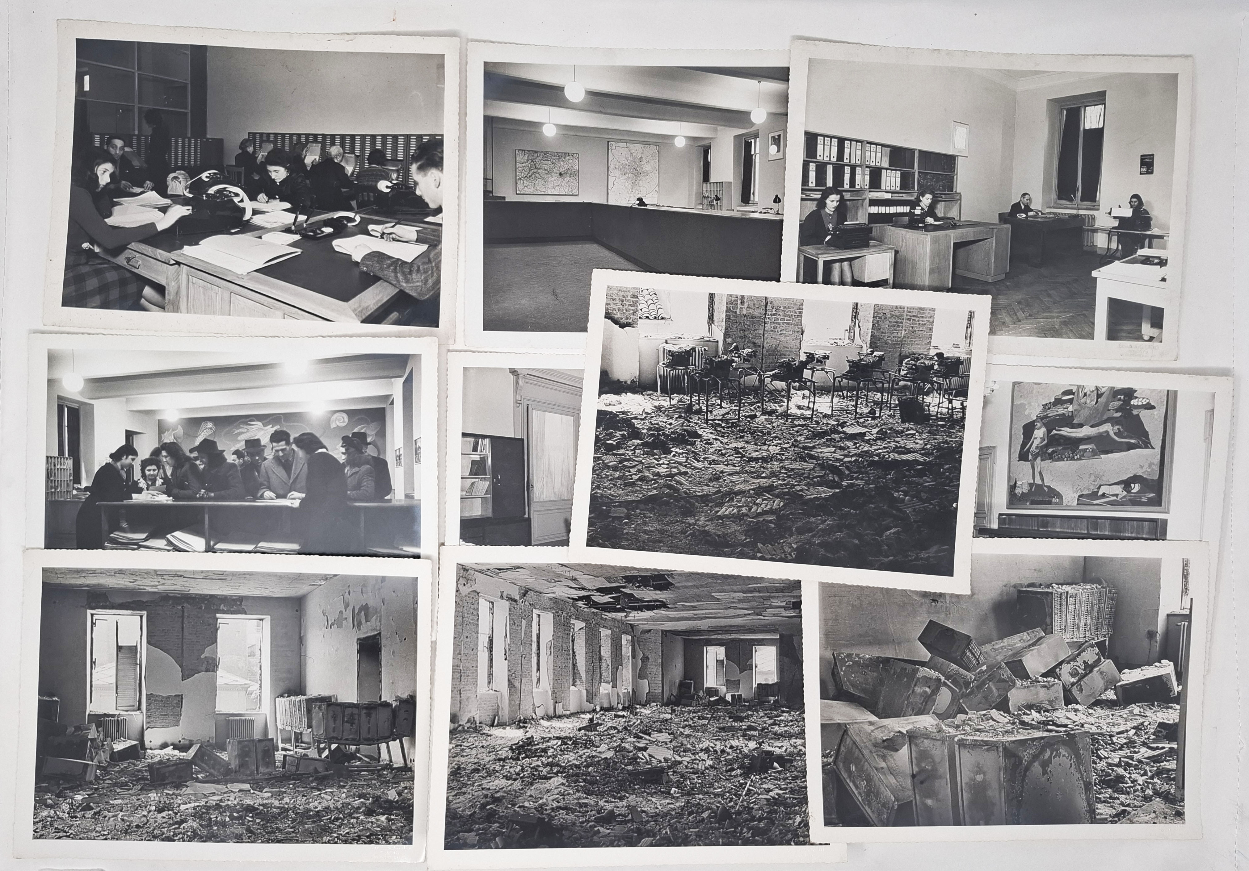 10 FOTOGRAFIE ORIGINALI DI UFFICI (presumibilmente di Torino) PRIMA E …