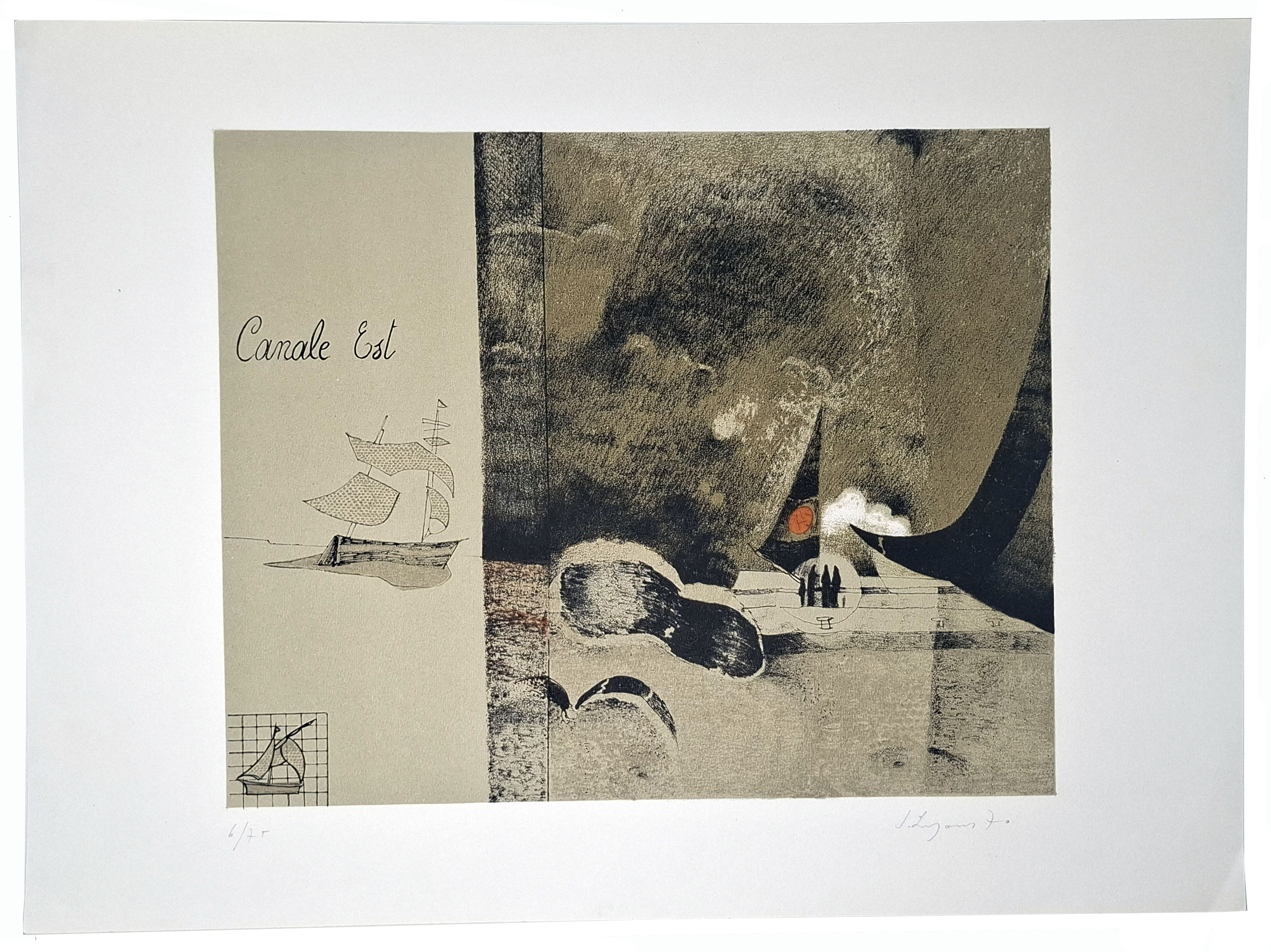 CANALE EST Litografia a colori firmata e numerata