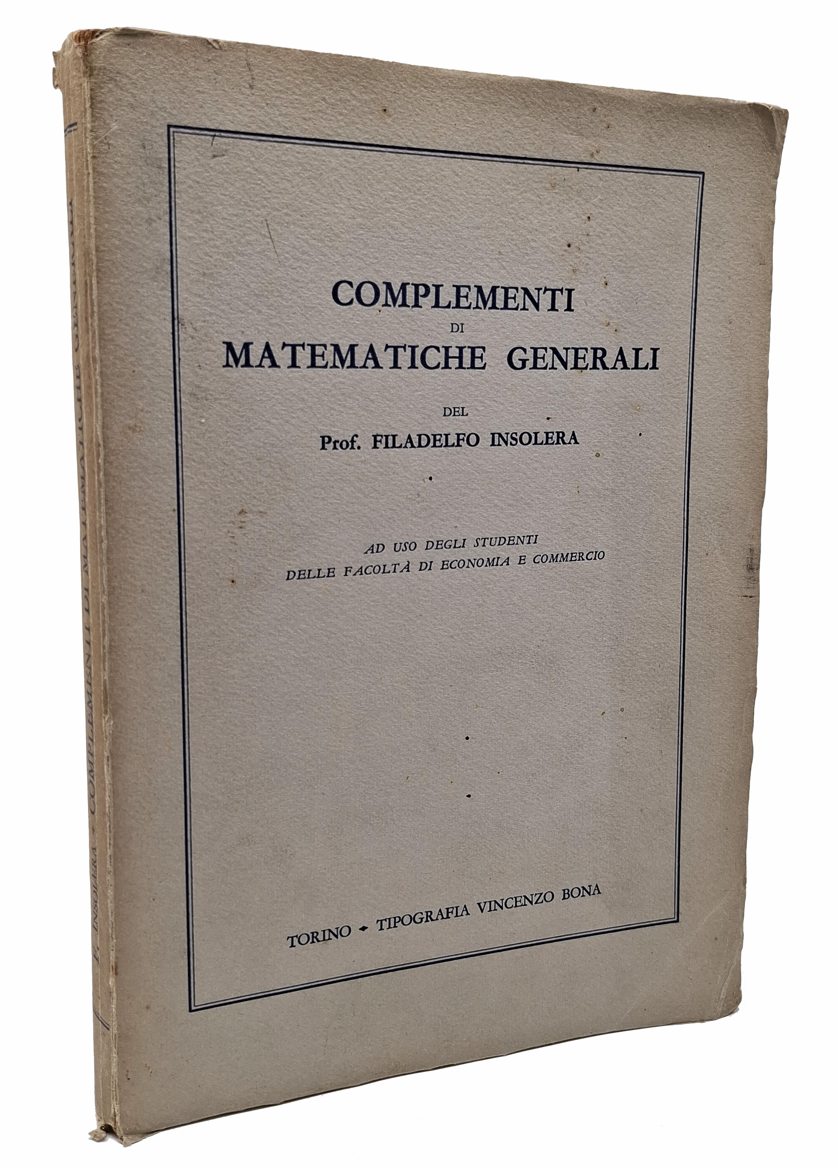 COMPLEMENTI DI MATEMATICHE GENERALI