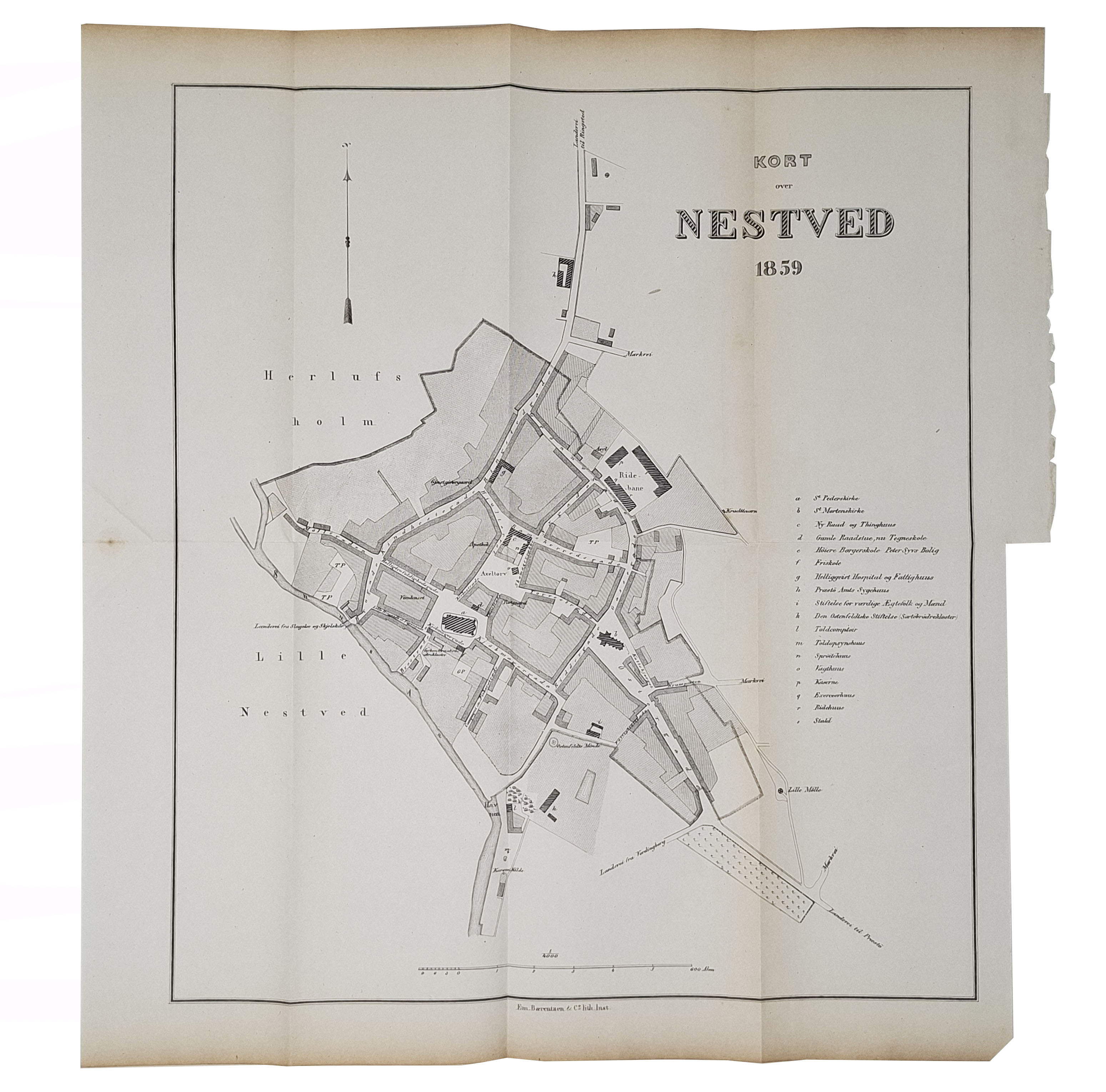 KORT OVER NESTVED 1859