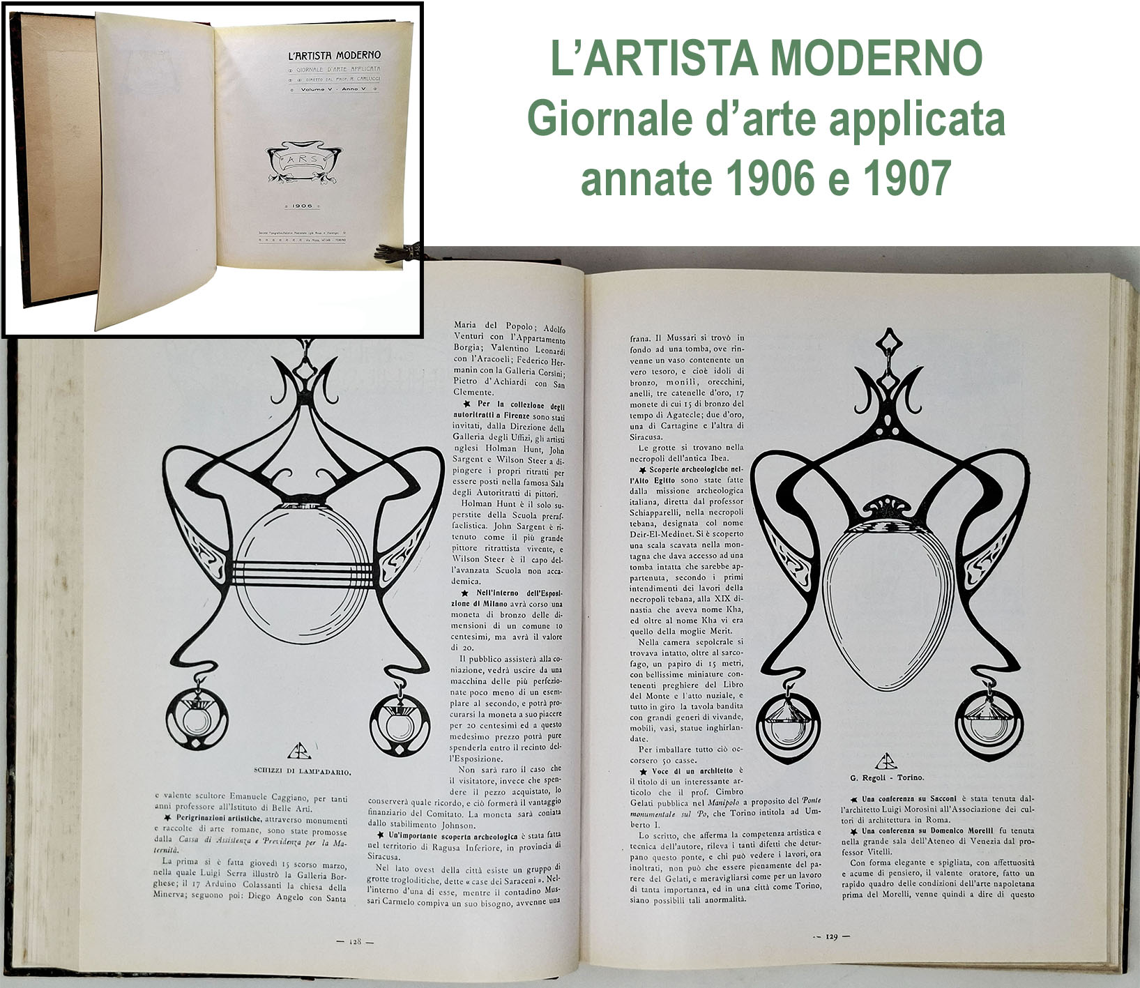 L'ARTISTA MODERNO / GIORNALE D'ARTE APPLICATA (volume V anno V …