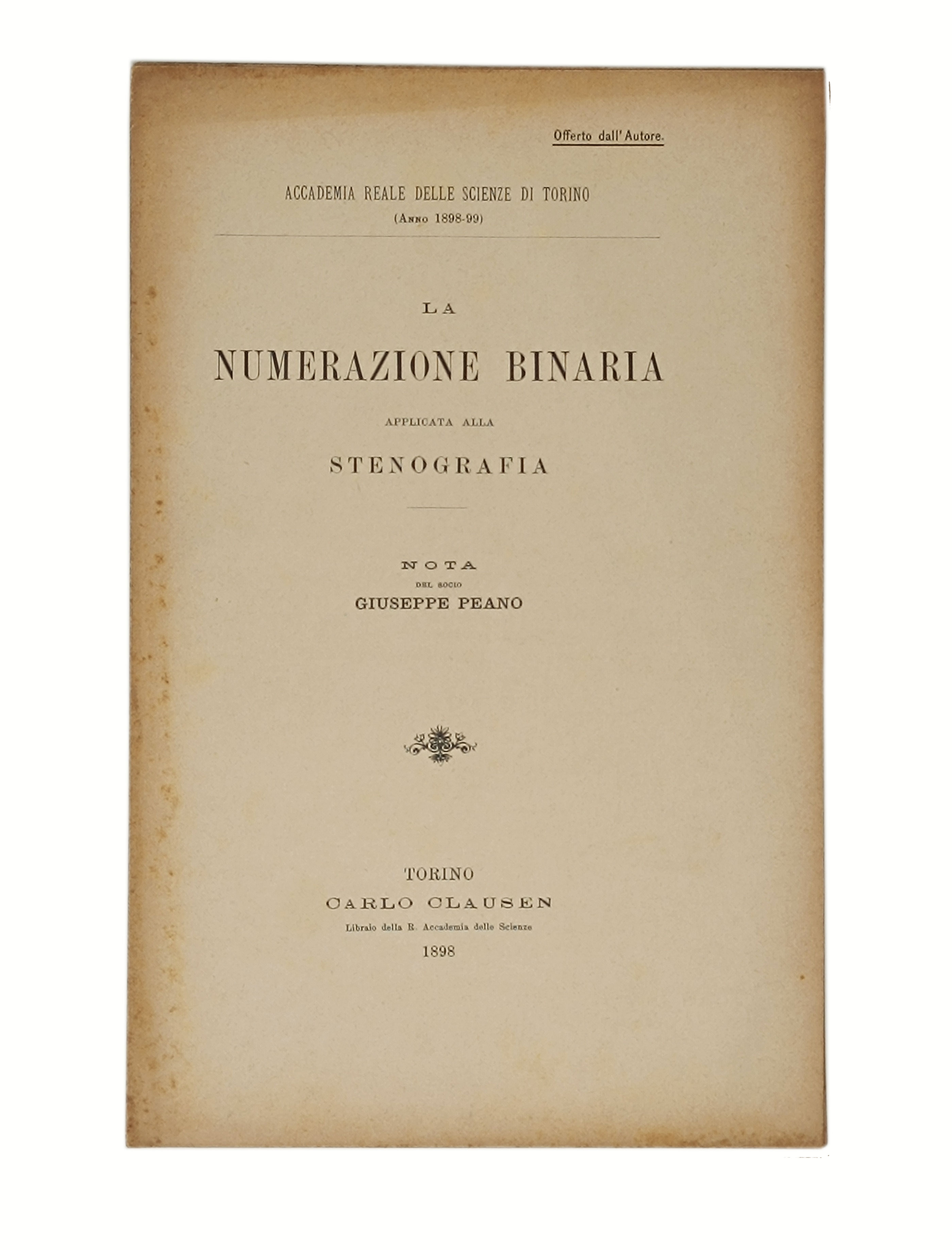 LA NUMERAZIONE BINARIA APPLICATA ALLA STENOGRAFIA