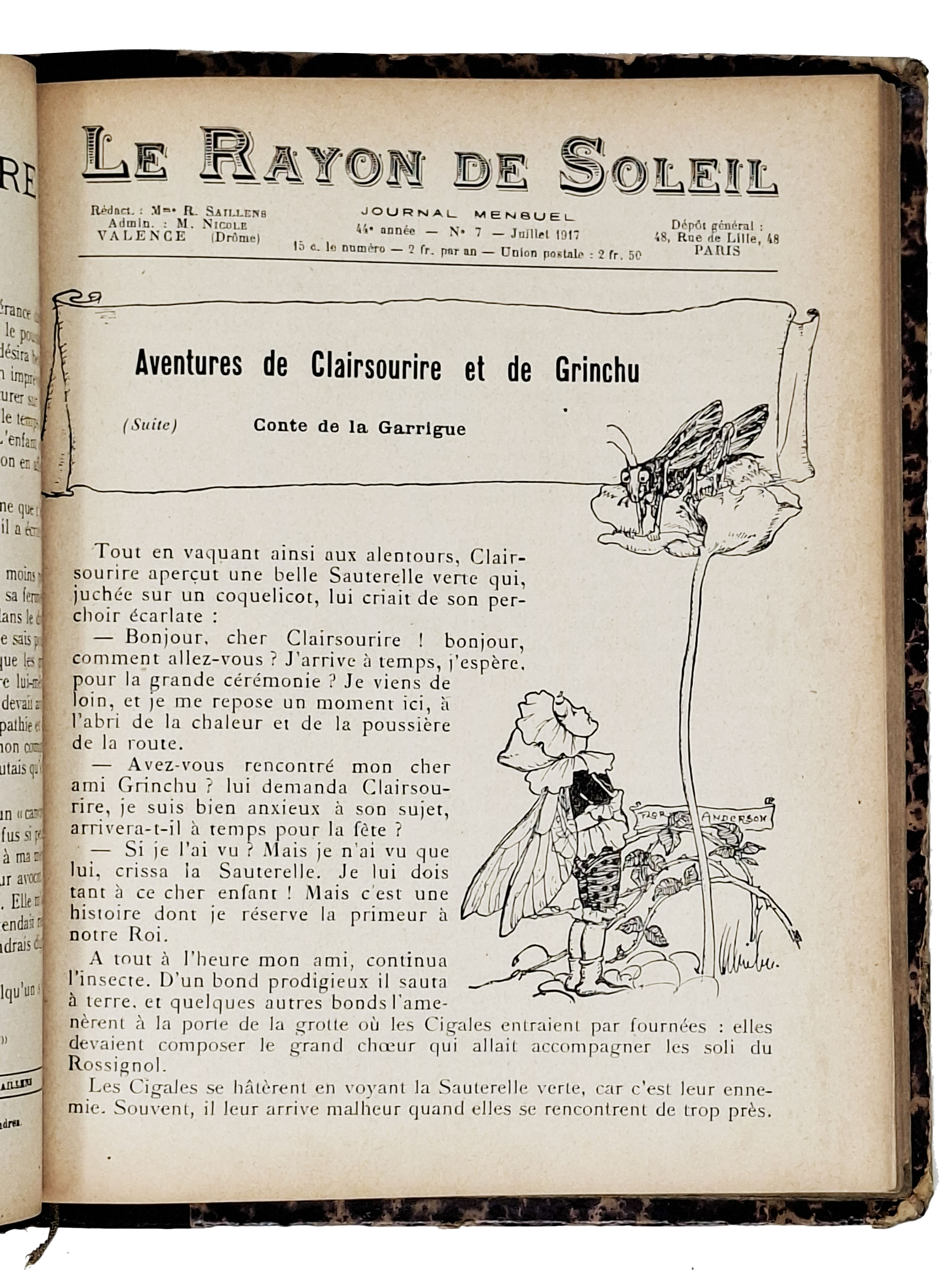 LE RAYON DE SOLEIL / Journal mensuel (annata 1917 e …