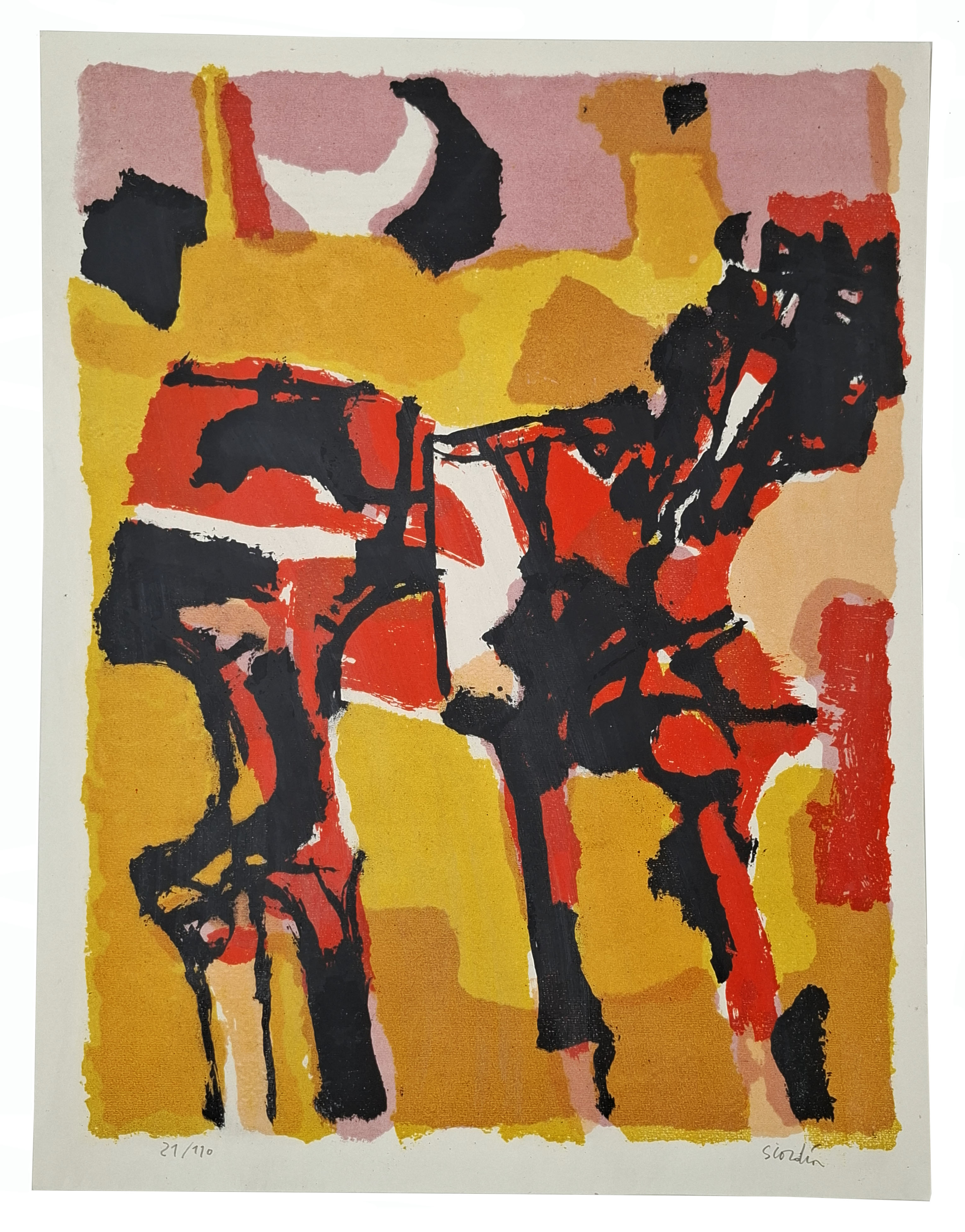 Litografia a colori numerata e firmata