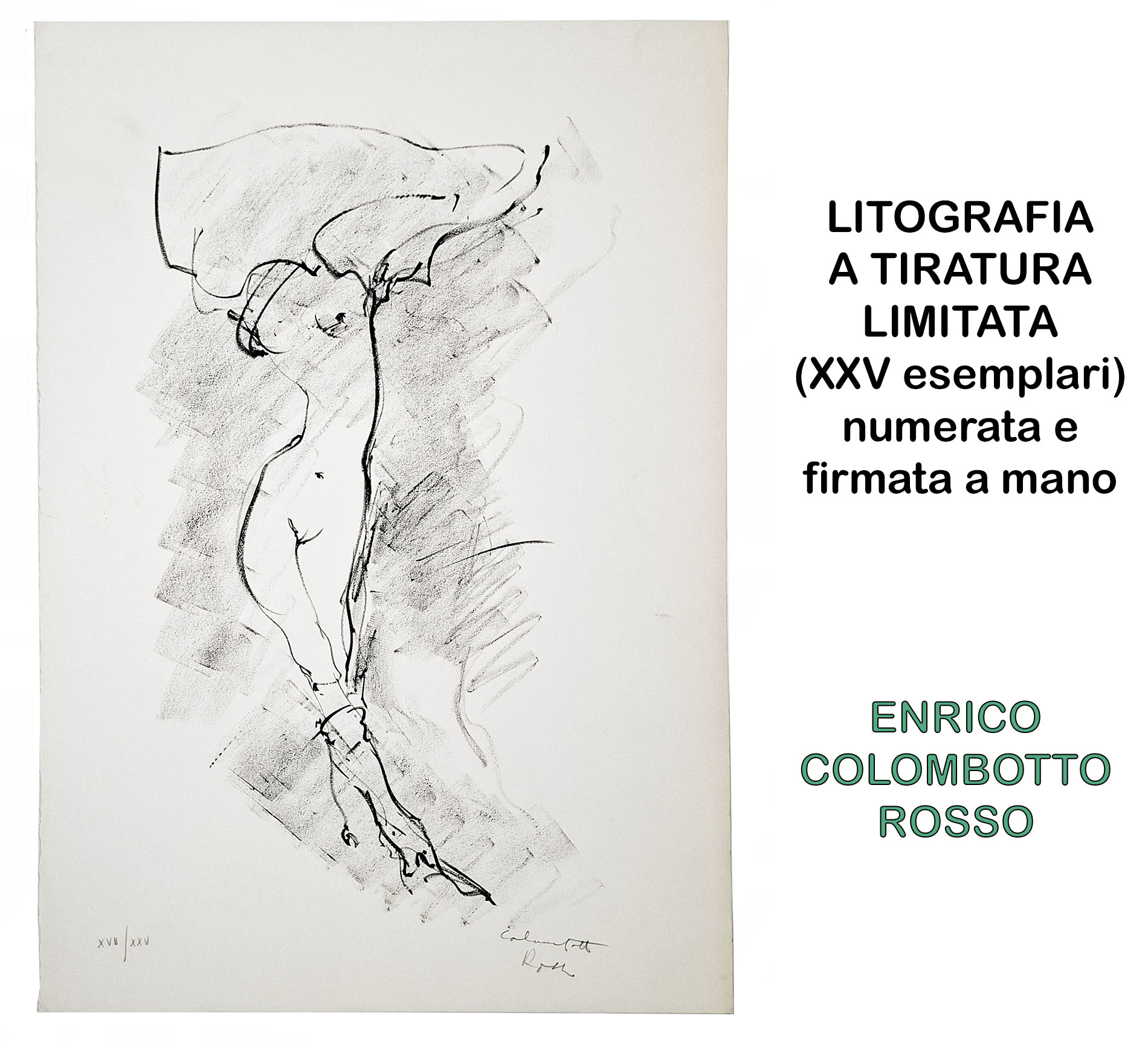 LITOGRAFIA nudo di donna