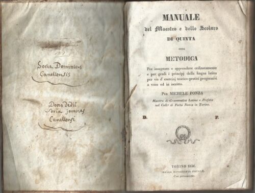 MANUALE DEL MAESTRO E DELLO SCOLARO DI QUINTA OSSIA METODICA