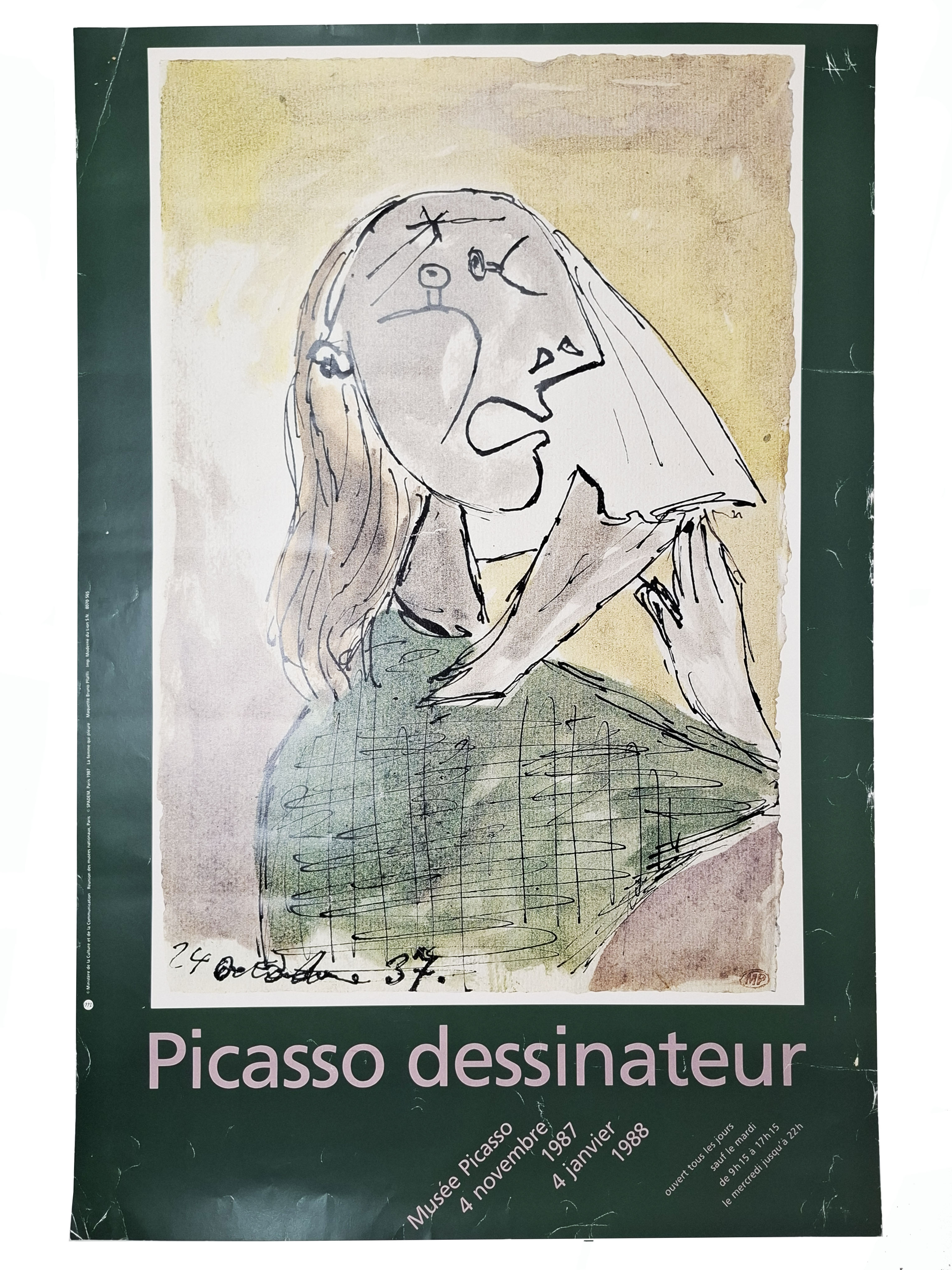 PICASSO DESSINATEUR (manifesto mostra Musee Picasso 4 novembre 1987 - …